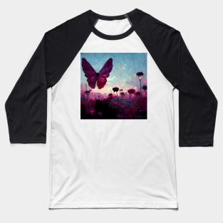 Purple Butterfly Painting Baseball T-Shirt